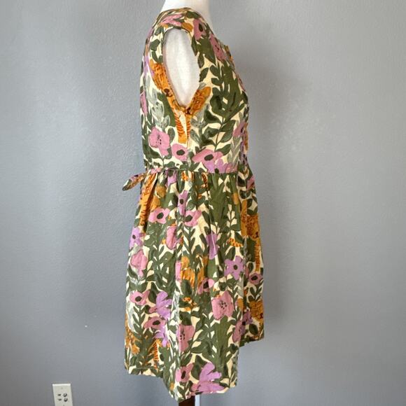 Princess Highway Button A-Line Dress Size 6 Tiger Jungle Organic Cotton Pocket - Picture 8 of 11